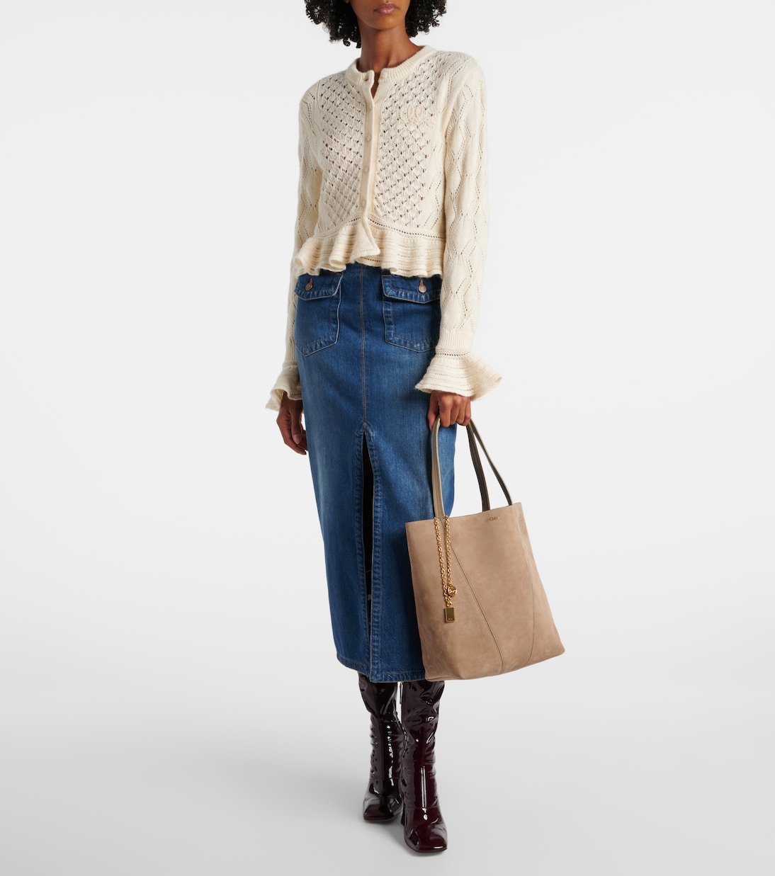 Chloé Spin Medium suede tote bag | Chloé