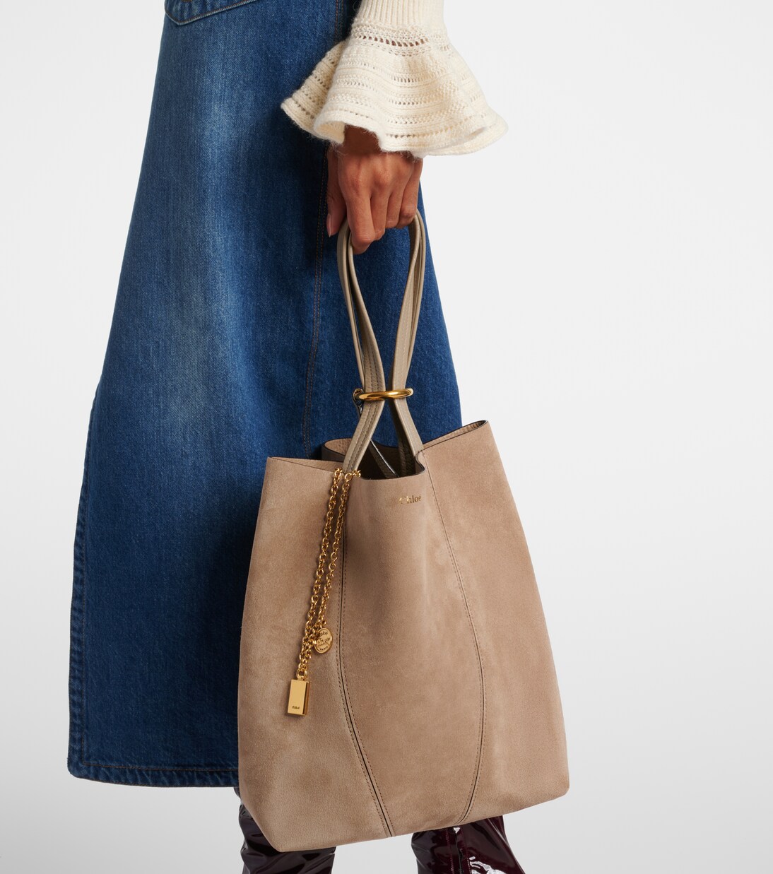 Chloé Spin Medium suede tote bag | Chloé