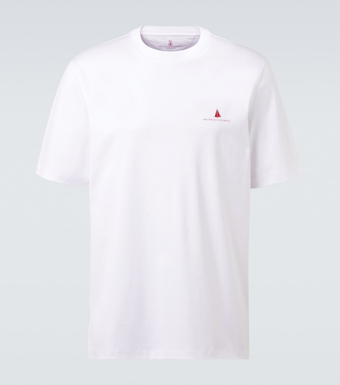 T-shirt in jersey di cotone con logo | Brunello Cucinelli