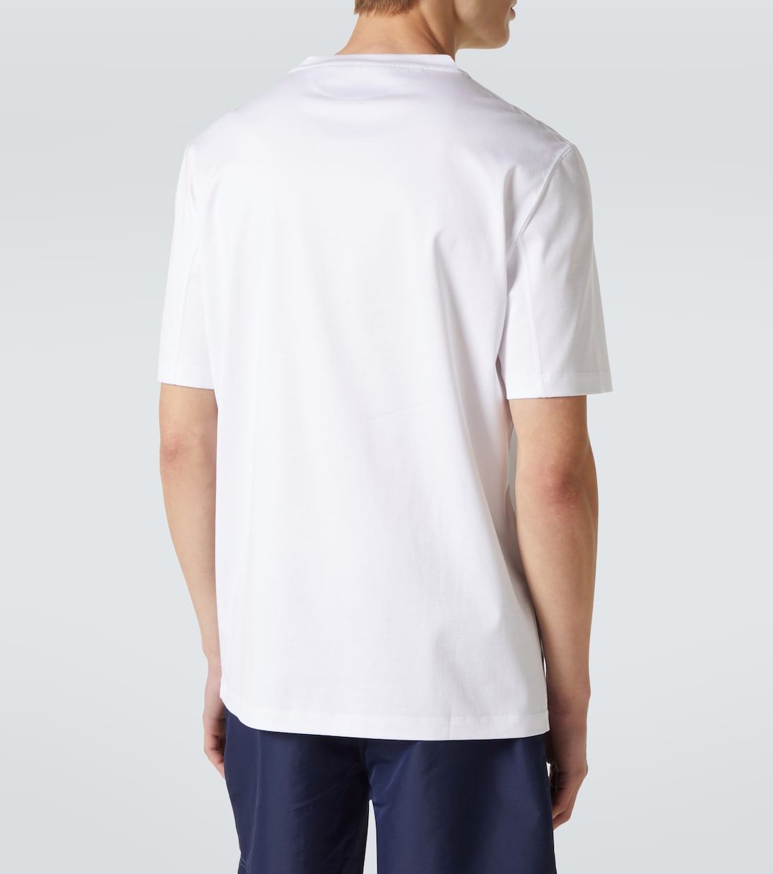 T-shirt in jersey di cotone con logo | Brunello Cucinelli