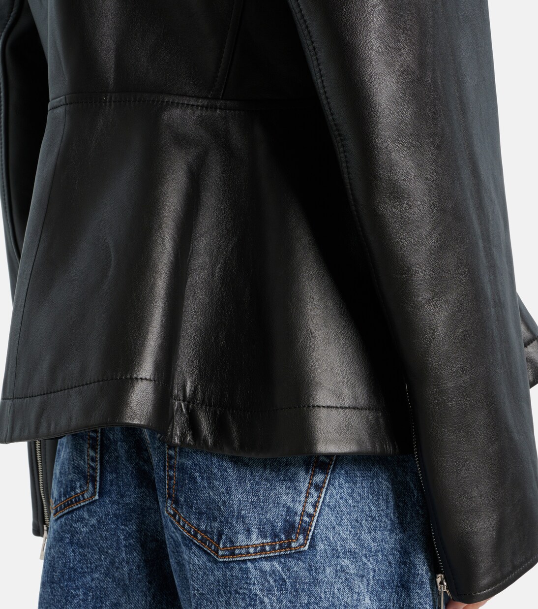 Peplum leather jacket | Alaïa