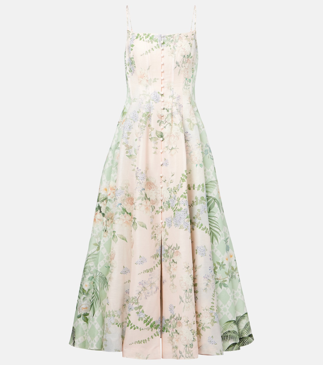 Abito bustier in lino e seta con cristalli | Camilla