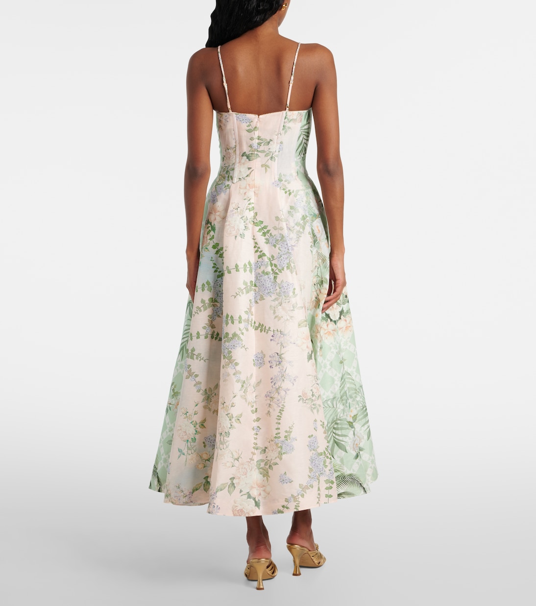 Abito bustier in lino e seta con cristalli | Camilla