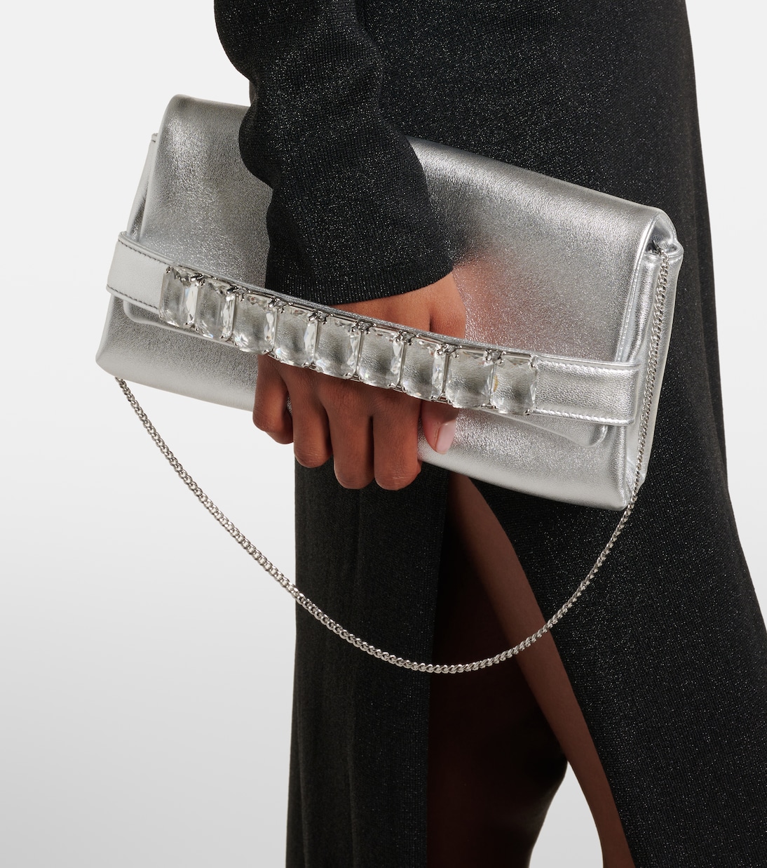 Kya metallic leather clutch | Jimmy Choo