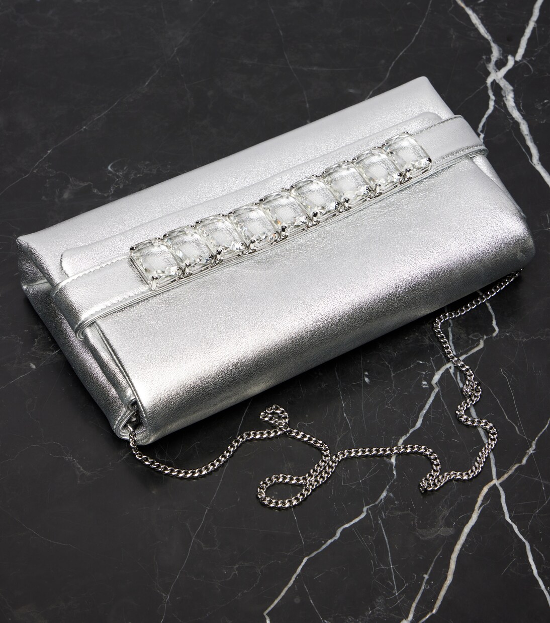 Kya metallic leather clutch | Jimmy Choo
