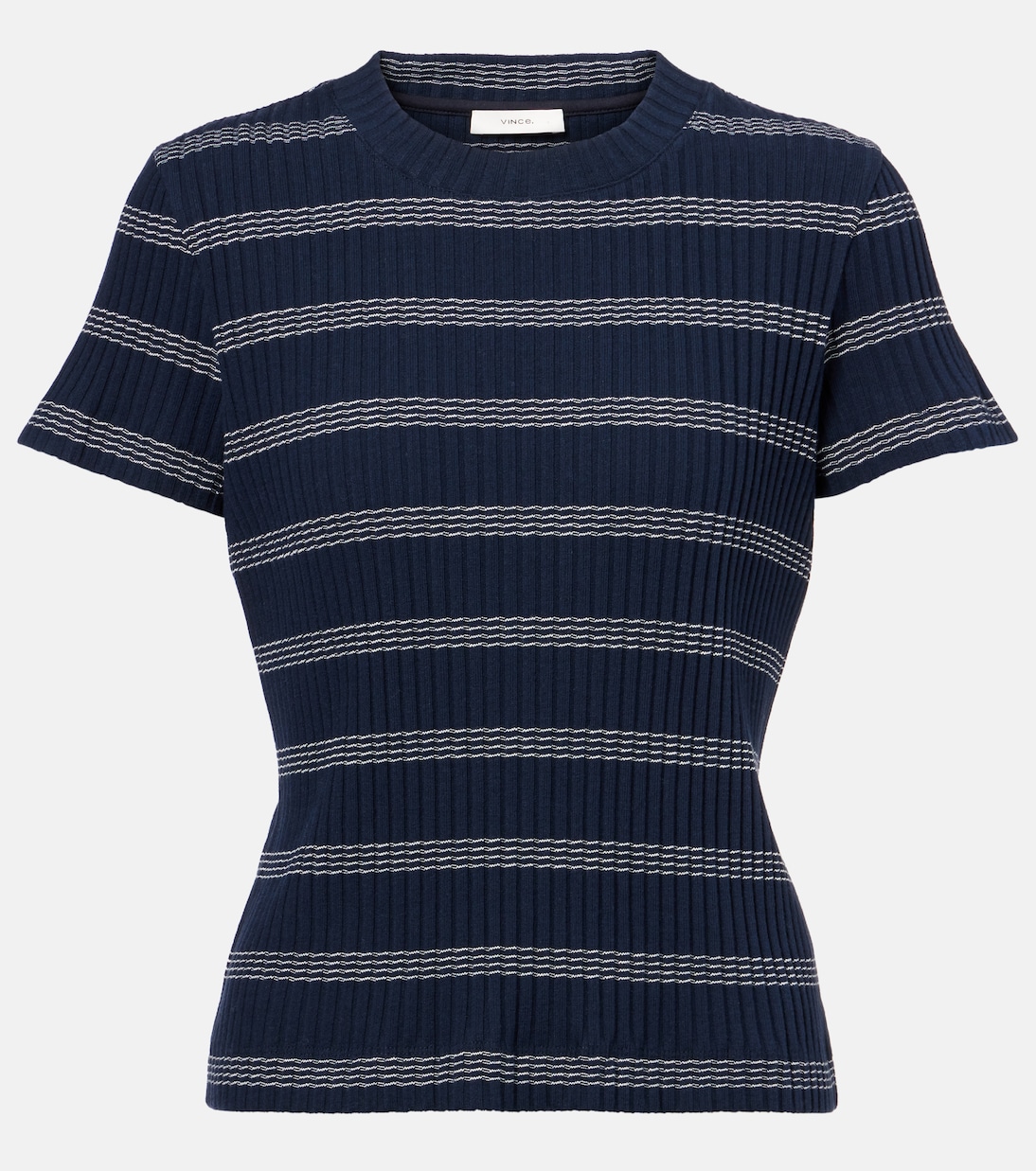 T-shirt rayé en coton mélangé | Vince