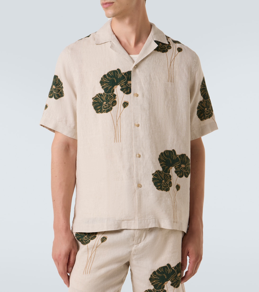 Chemise Roberto en lin à fleurs | Frescobol Carioca