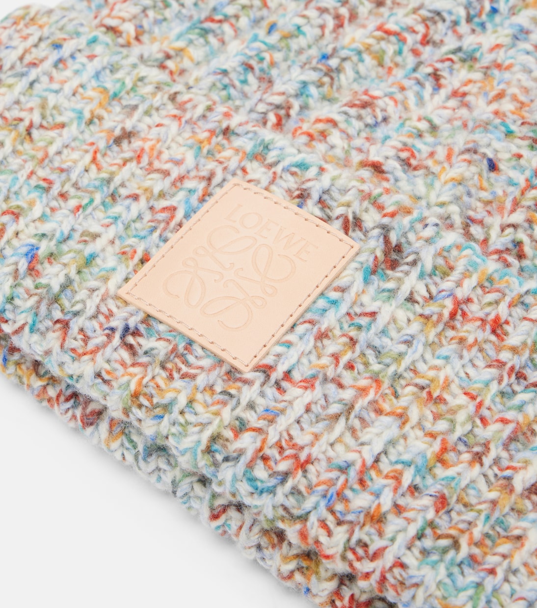 Bonnet en laine et cachemire mélangés à logo | Loewe