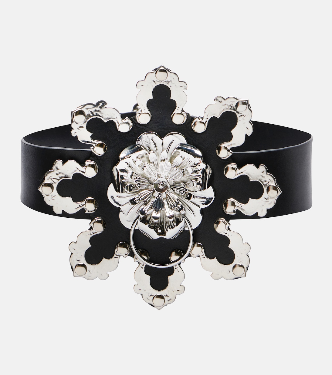 Floral leather belt | Blumarine