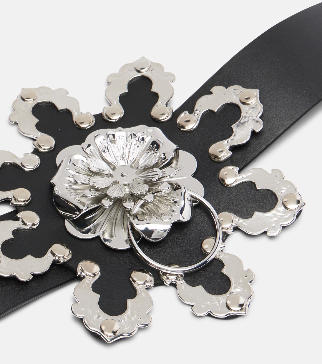 Floral leather belt | Blumarine