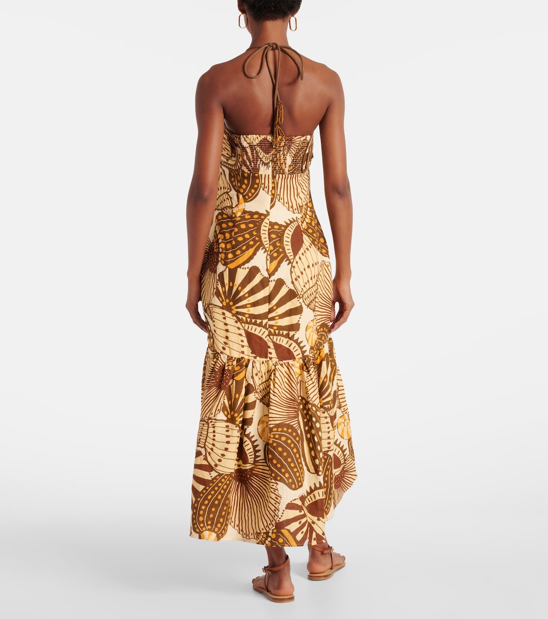 Bedrucktes Midikleid Shell Mix aus Leinen | Farm Rio