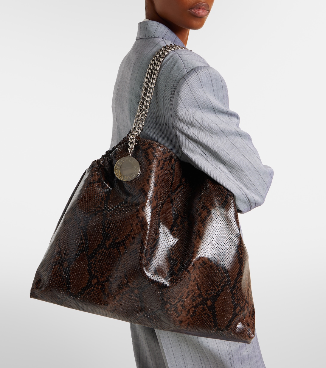 Snake-effect faux leather tote bag | Stella McCartney