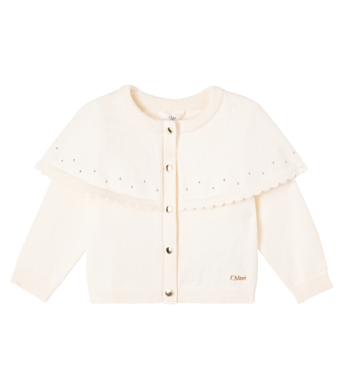 Baby - Cardigan in cotone e lana con decorazioni | Chloé Kids