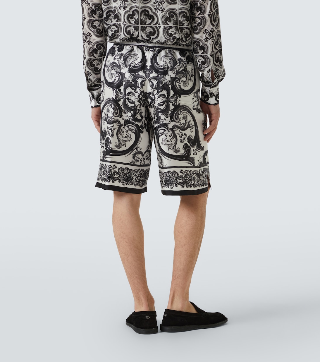 Shorts Majolica in twill di seta | Dolce&Gabbana