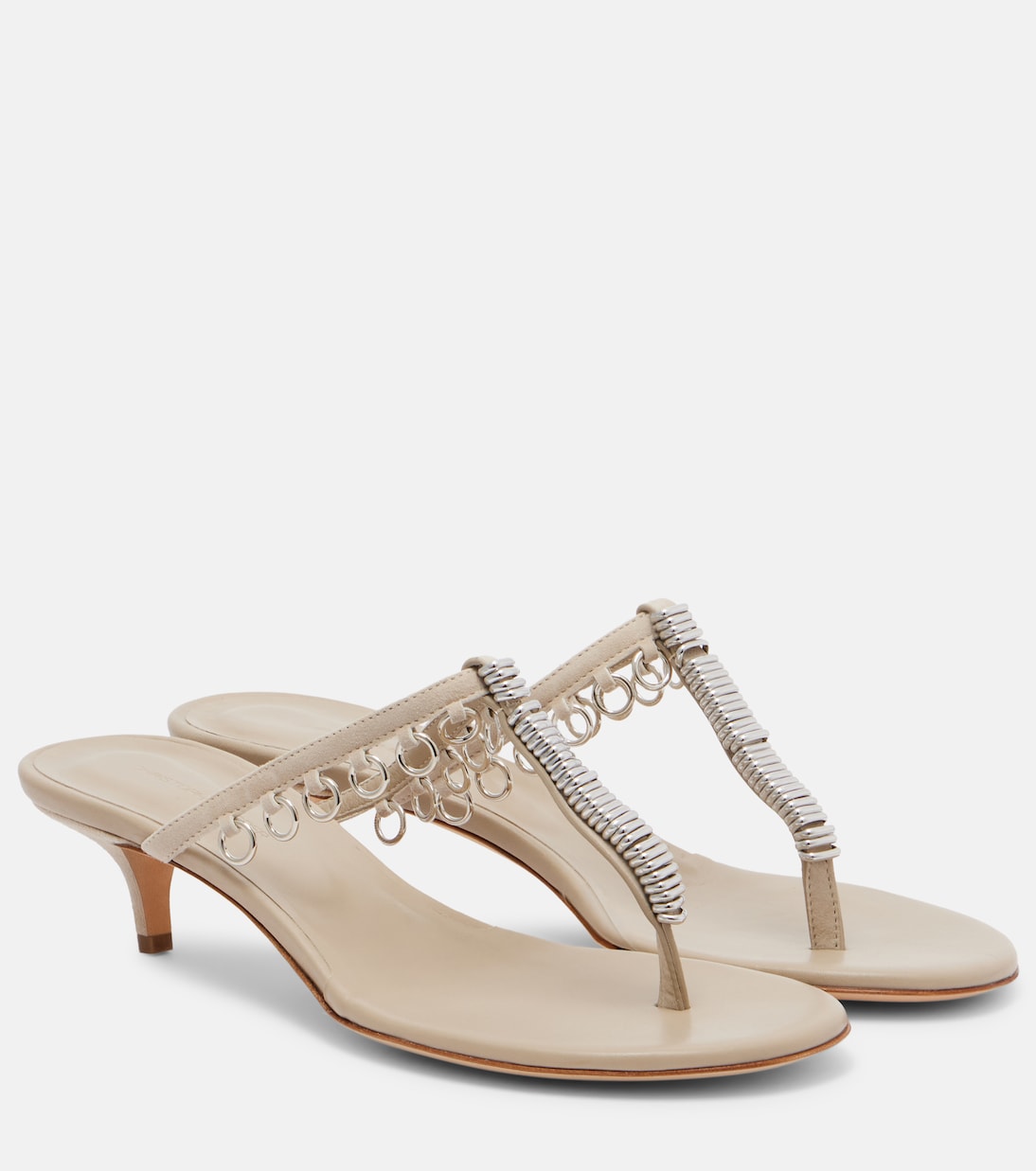 Pierced embellished leather thong sandals | Christopher Esber
