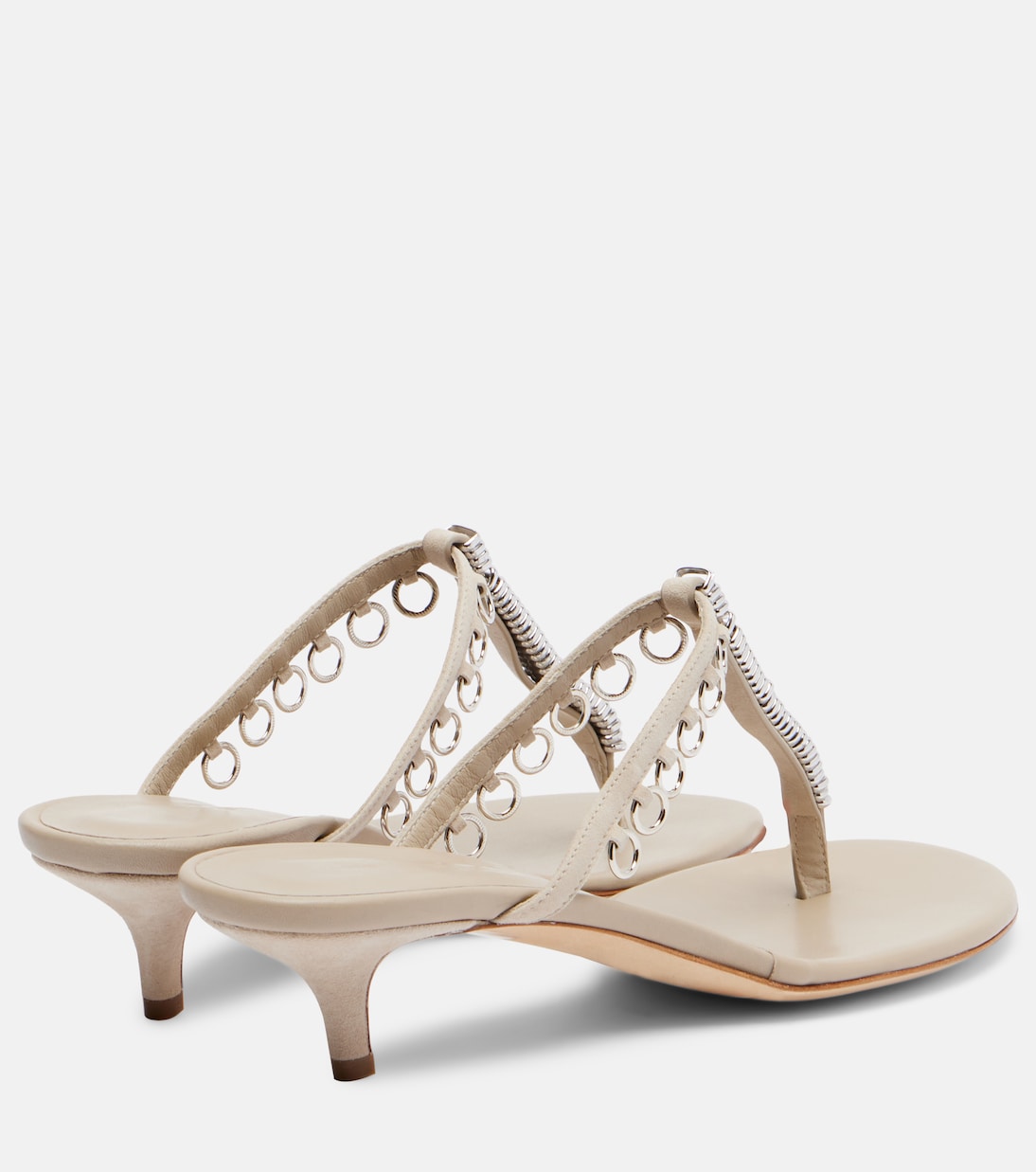 Pierced embellished leather thong sandals | Christopher Esber