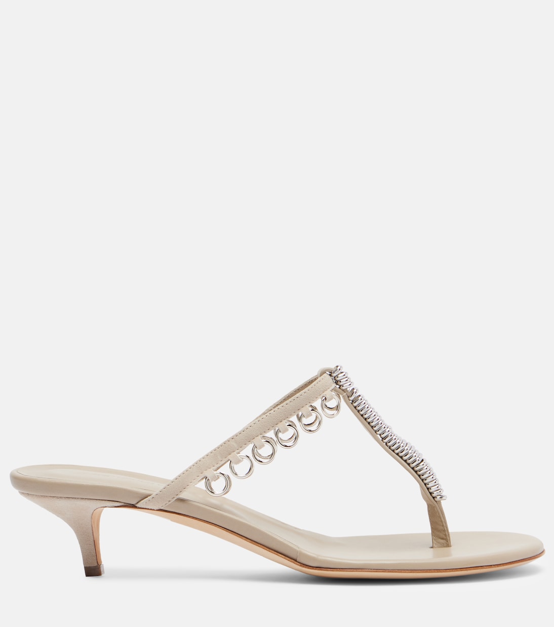 Pierced embellished leather thong sandals | Christopher Esber