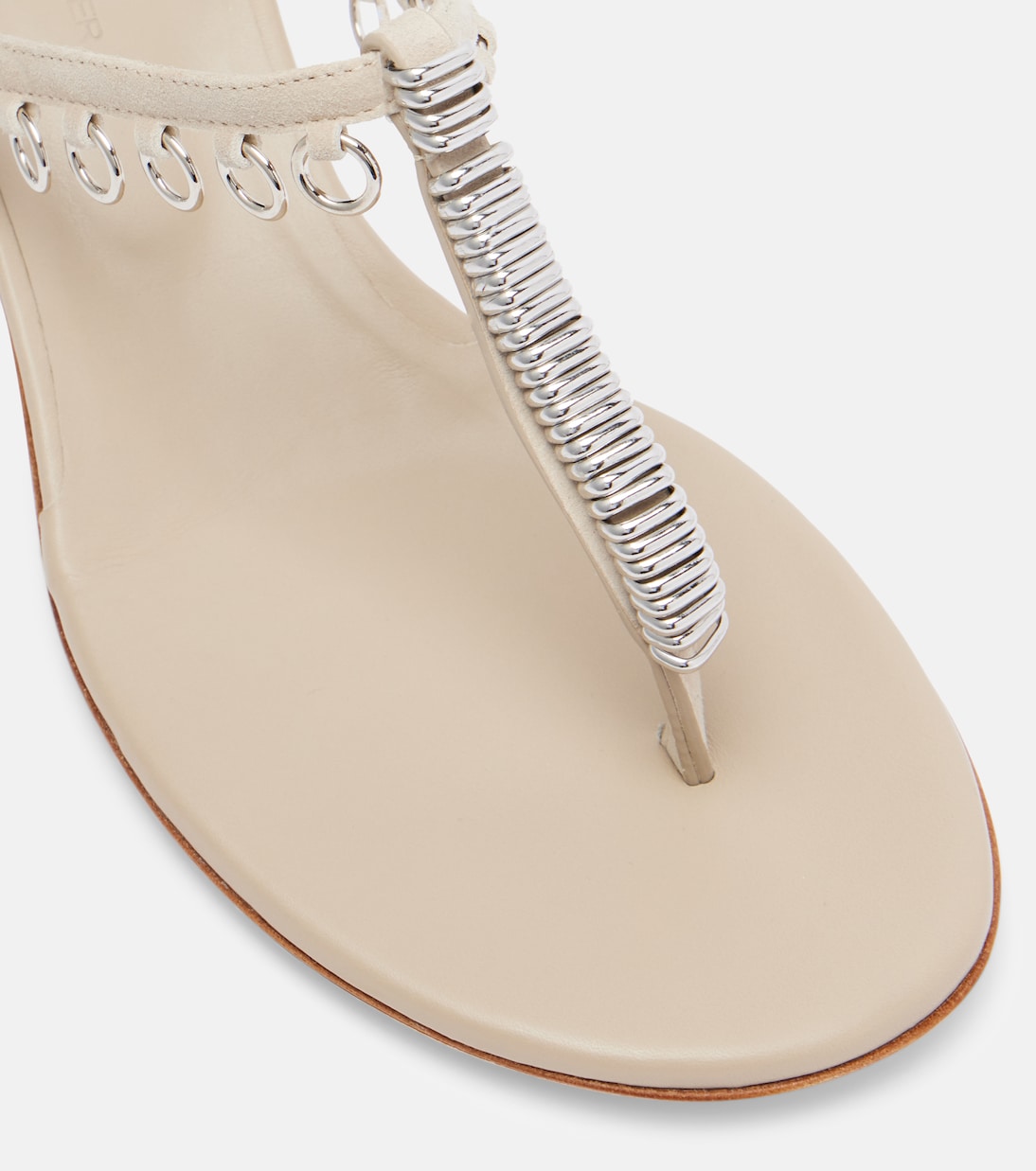 Pierced embellished leather thong sandals | Christopher Esber