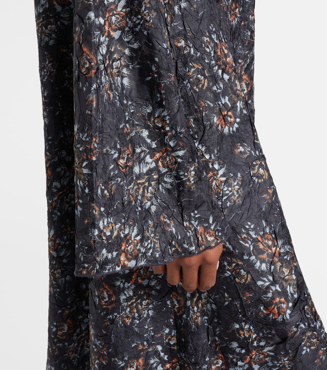 Floral ruffled midi dress | Ganni