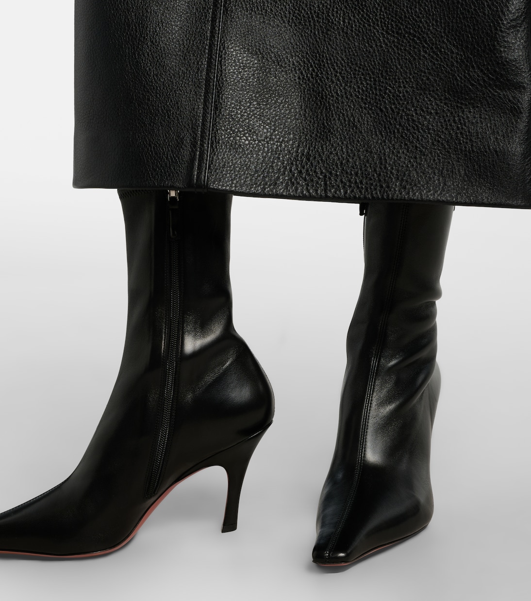 Jamie 80 leather ankle boots | Amina Muaddi