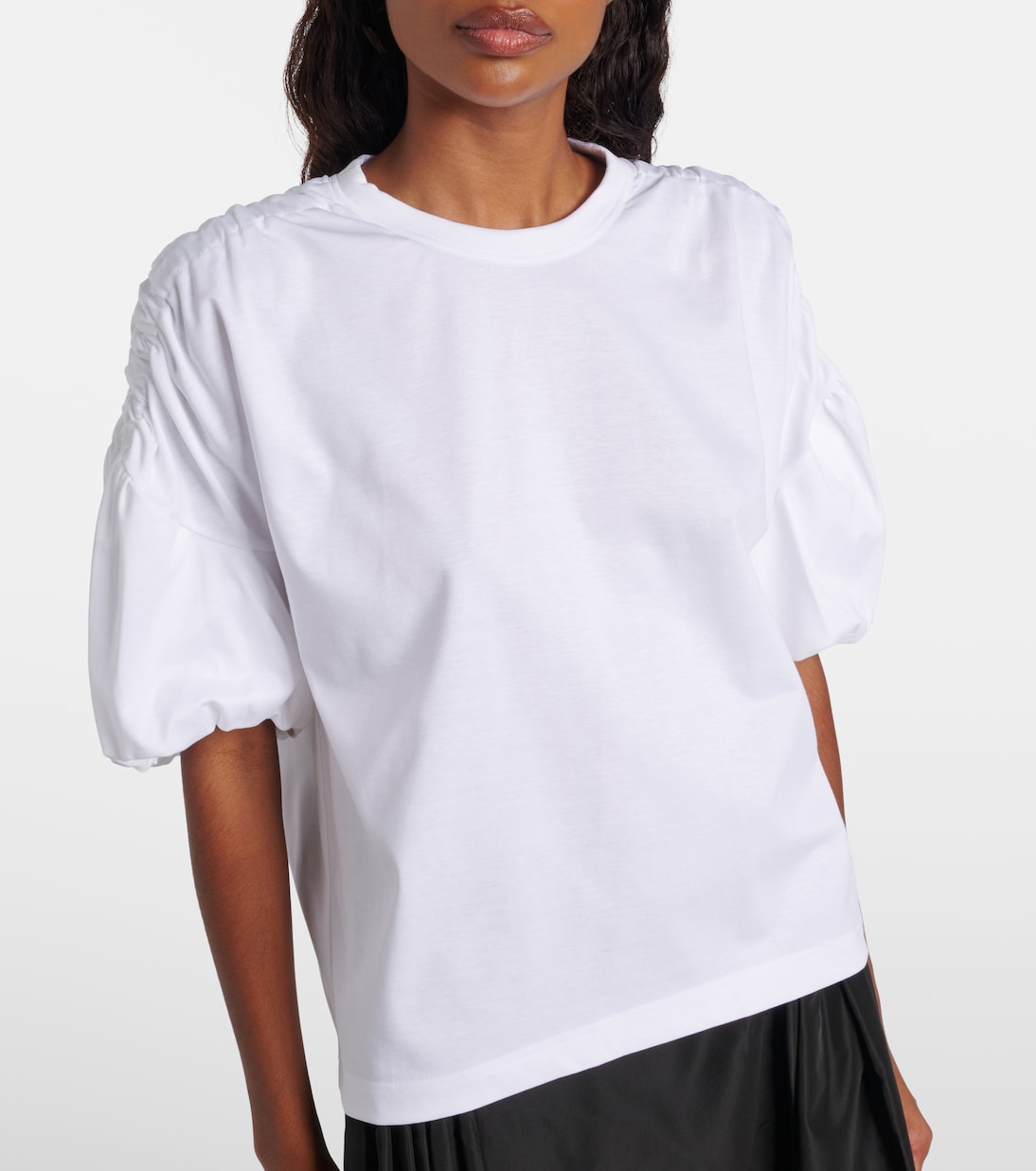 Gathered cotton jersey T-shirt | Noir Kei Ninomiya