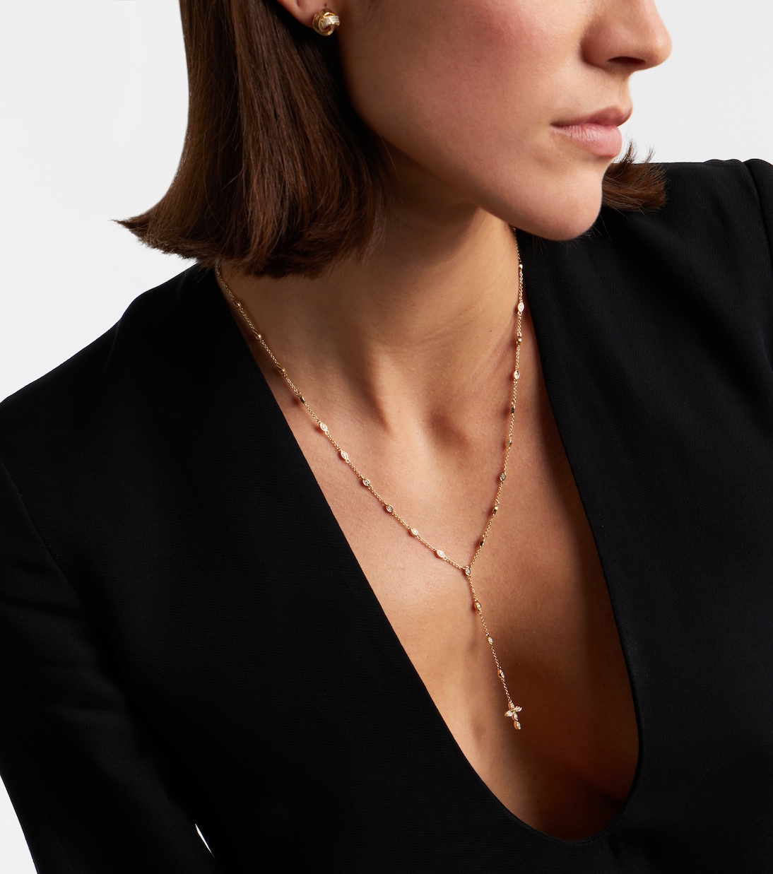 Halskette Cross aus 14kt Gelbgold mit Diamanten | Sydney Evan