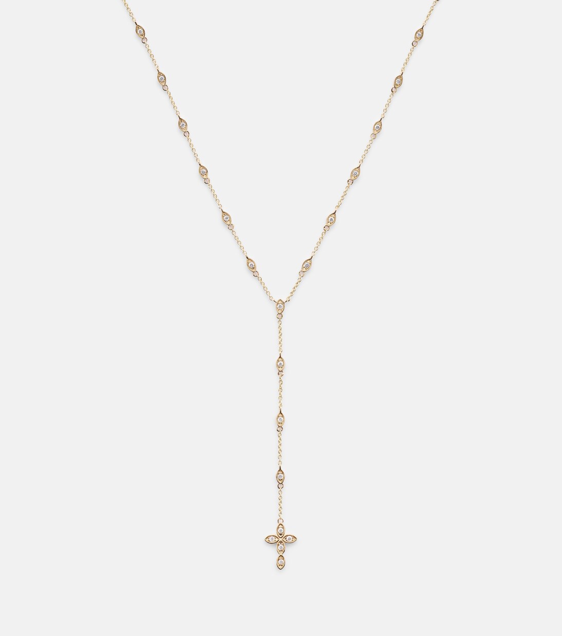 Halskette Cross aus 14kt Gelbgold mit Diamanten | Sydney Evan