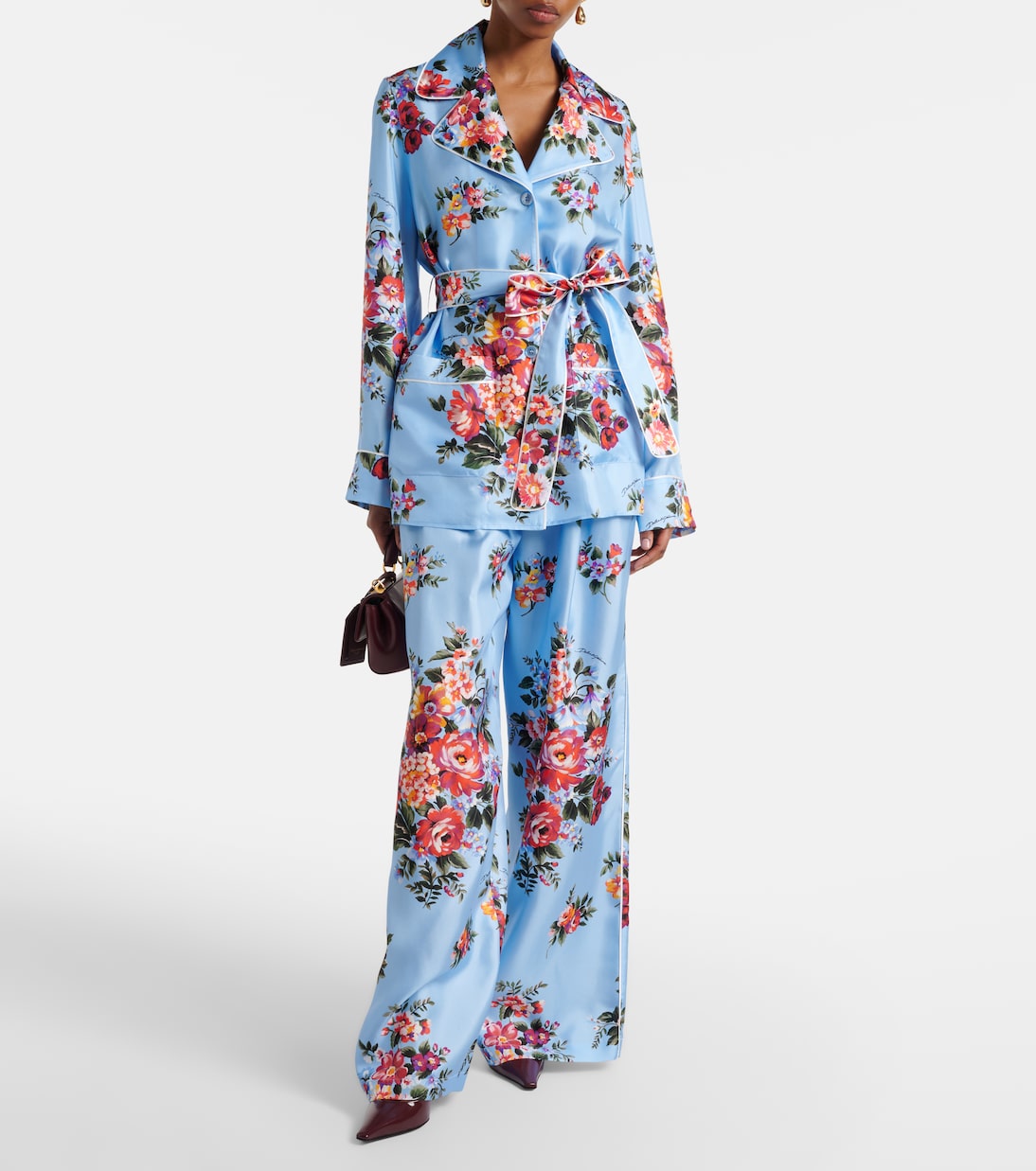 Floral belted silk blouse | Dolce&Gabbana