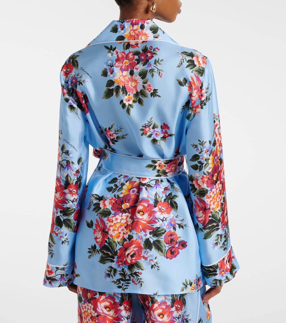 Floral belted silk blouse | Dolce&Gabbana