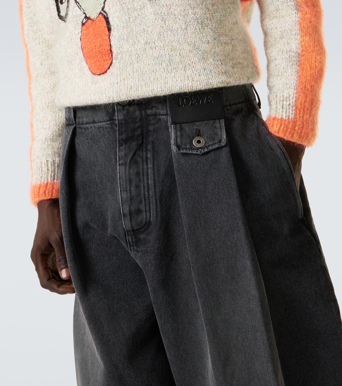 Pleated barrel-leg jeans | Loewe