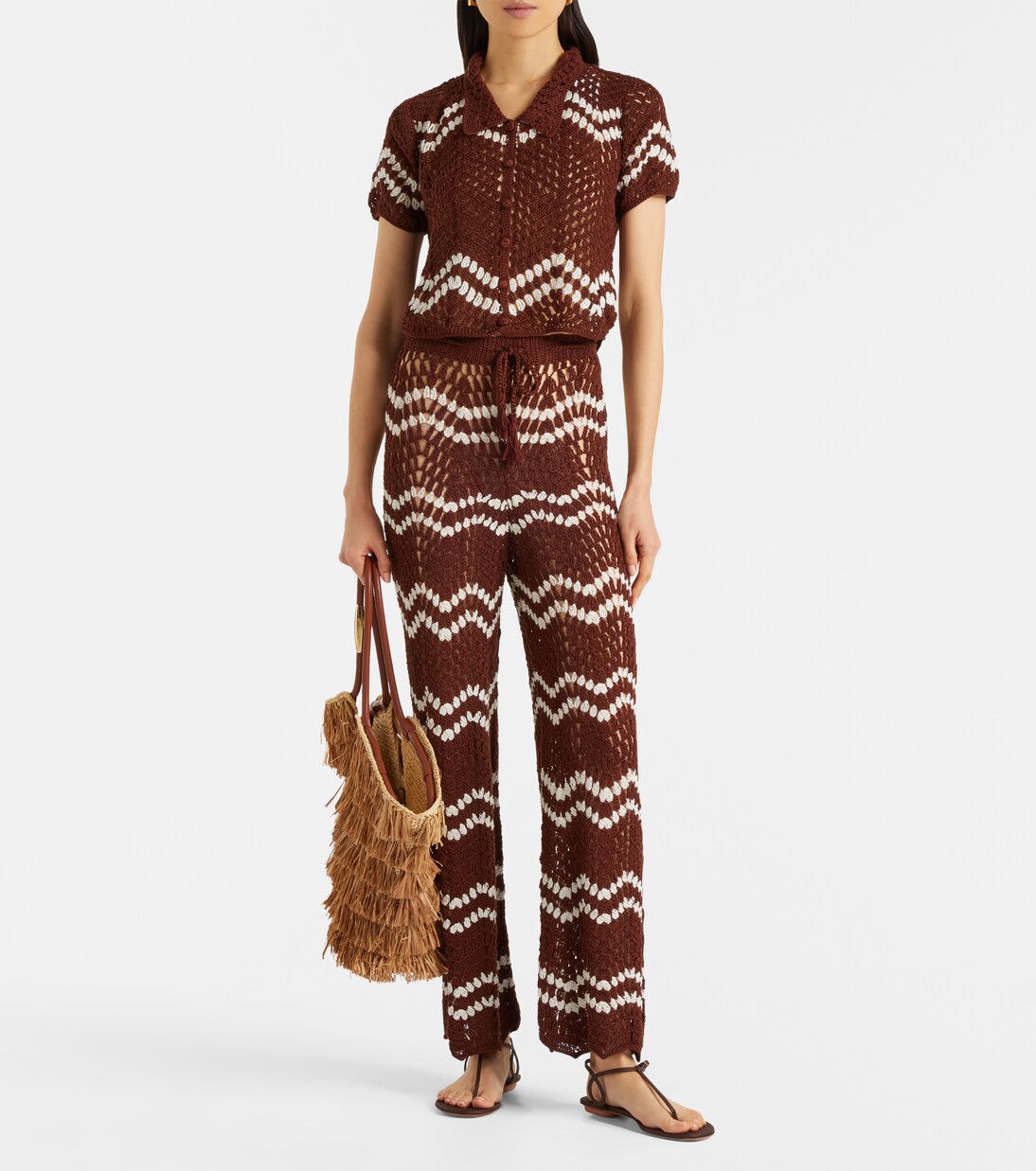 Crochet cotton straight pants | Anna Kosturova