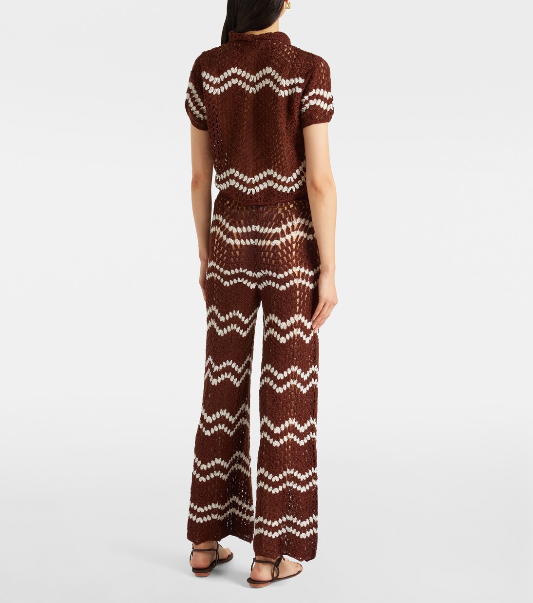 Crochet cotton straight pants | Anna Kosturova