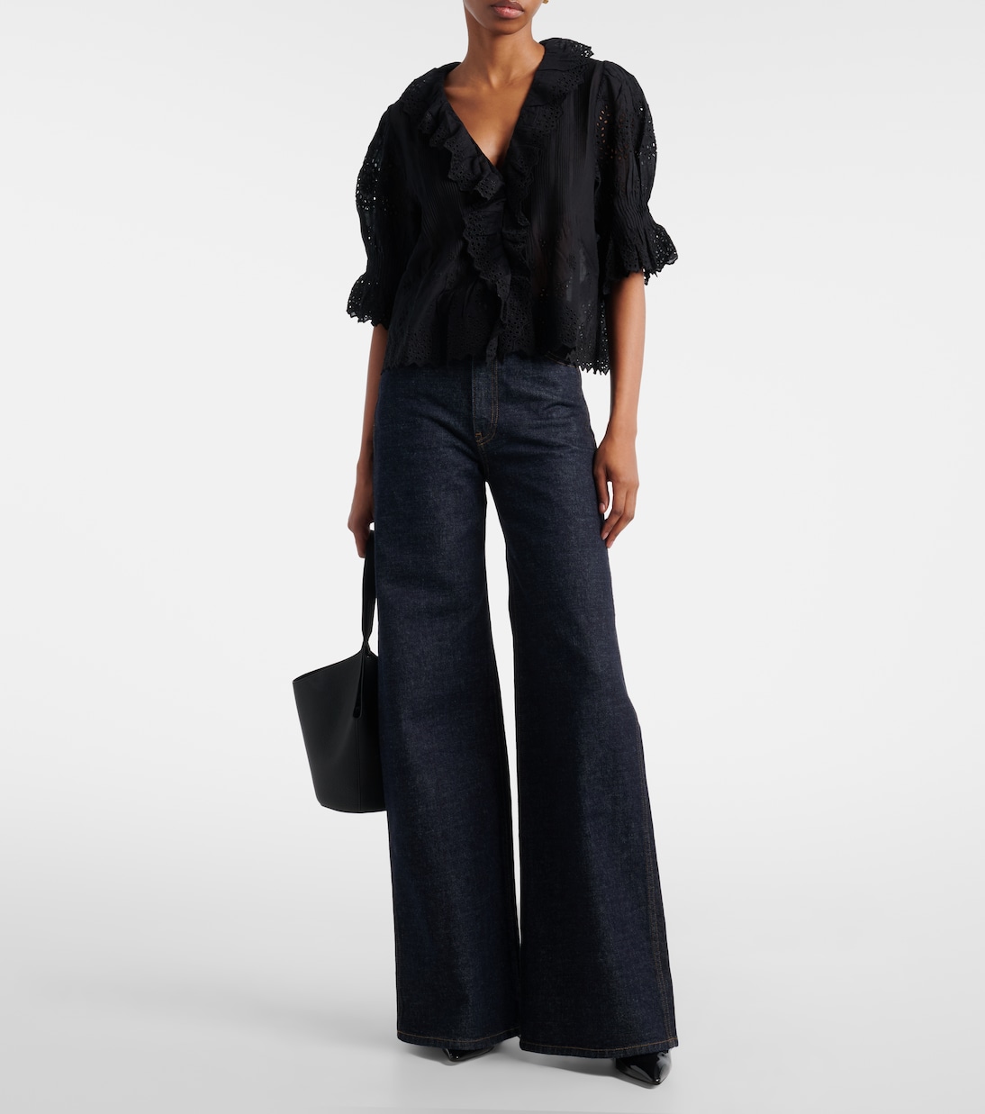 Henri pointelle cotton top | Dôen