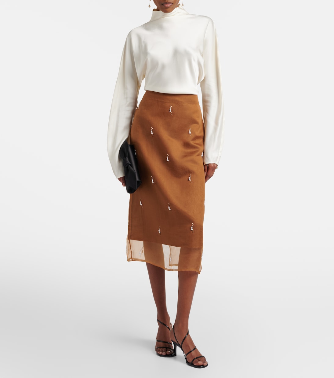 Embellished silk organza midi skirt | Róhe