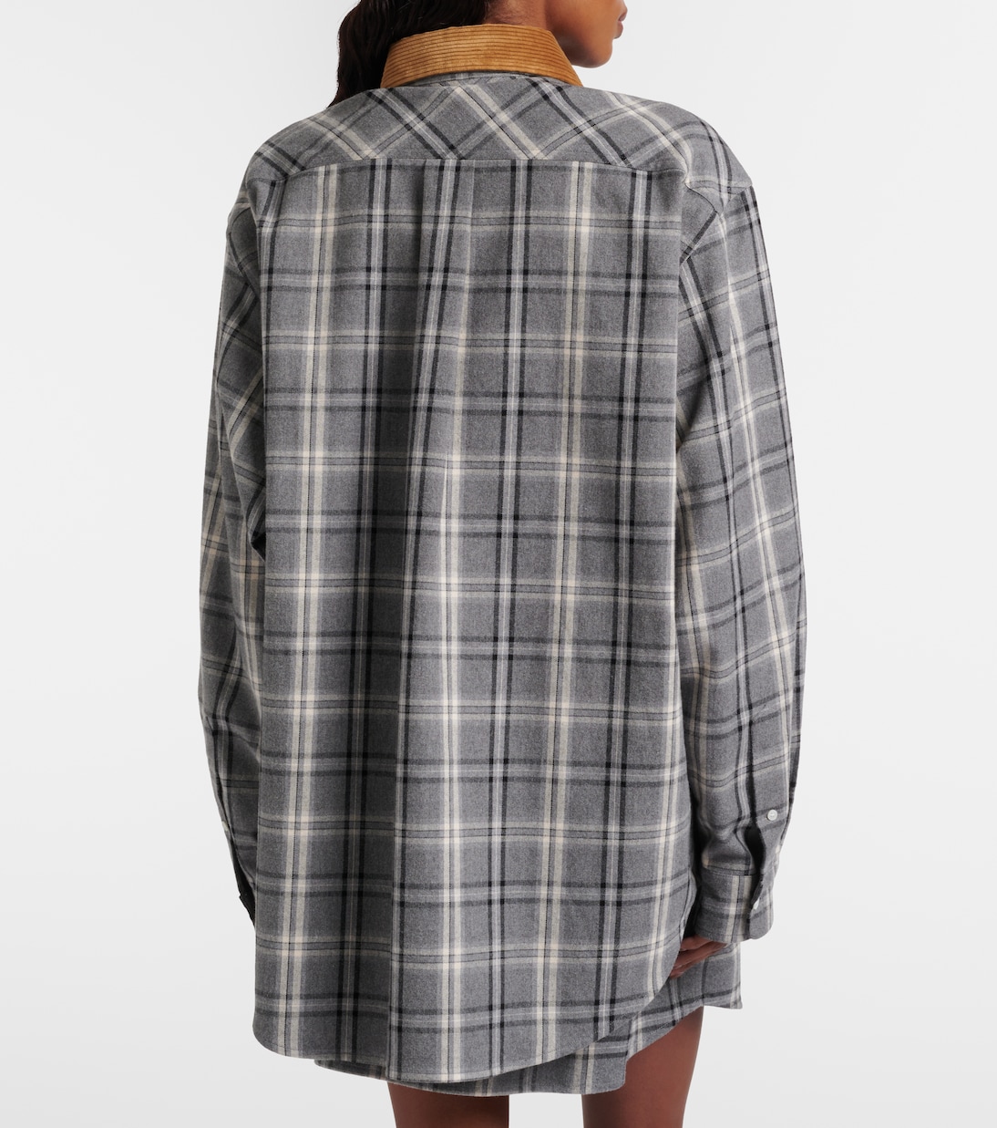 Surchemise en coton à carreaux | Miu Miu