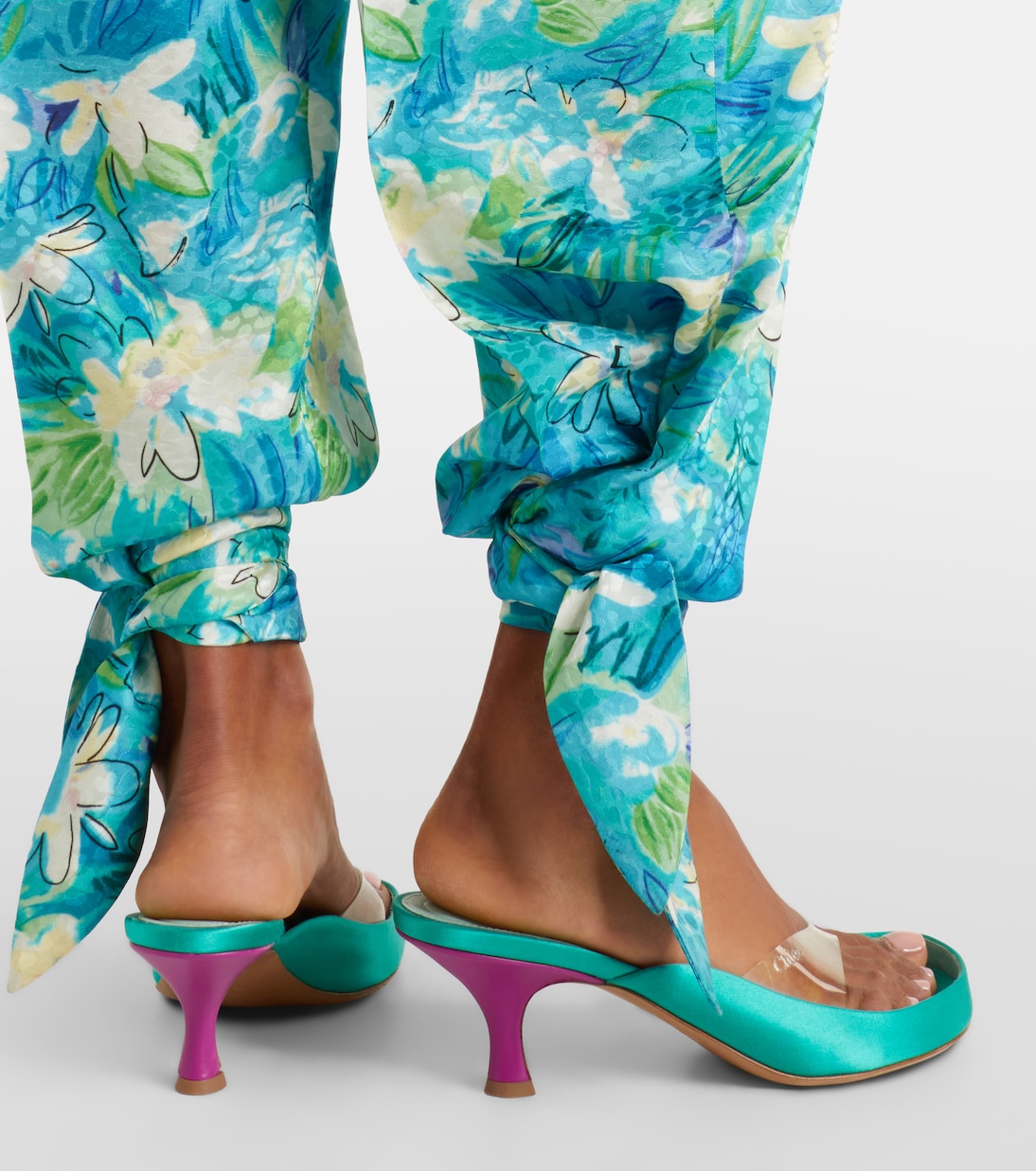 Junie satin-trimmed thong sandals | Chloé