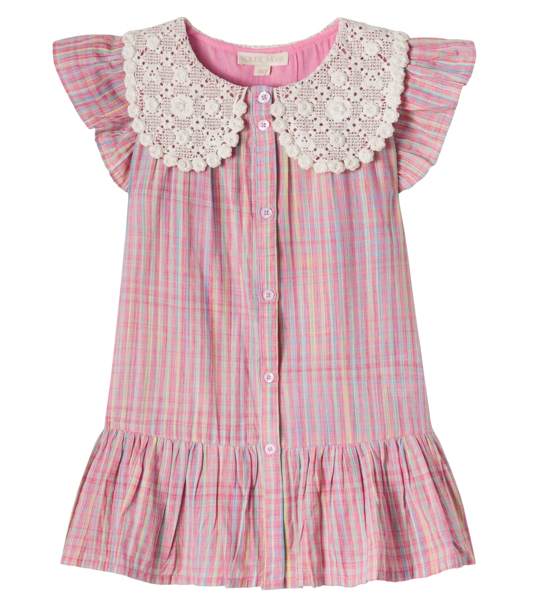 Vaina checked cotton shirt dress | Louise Misha