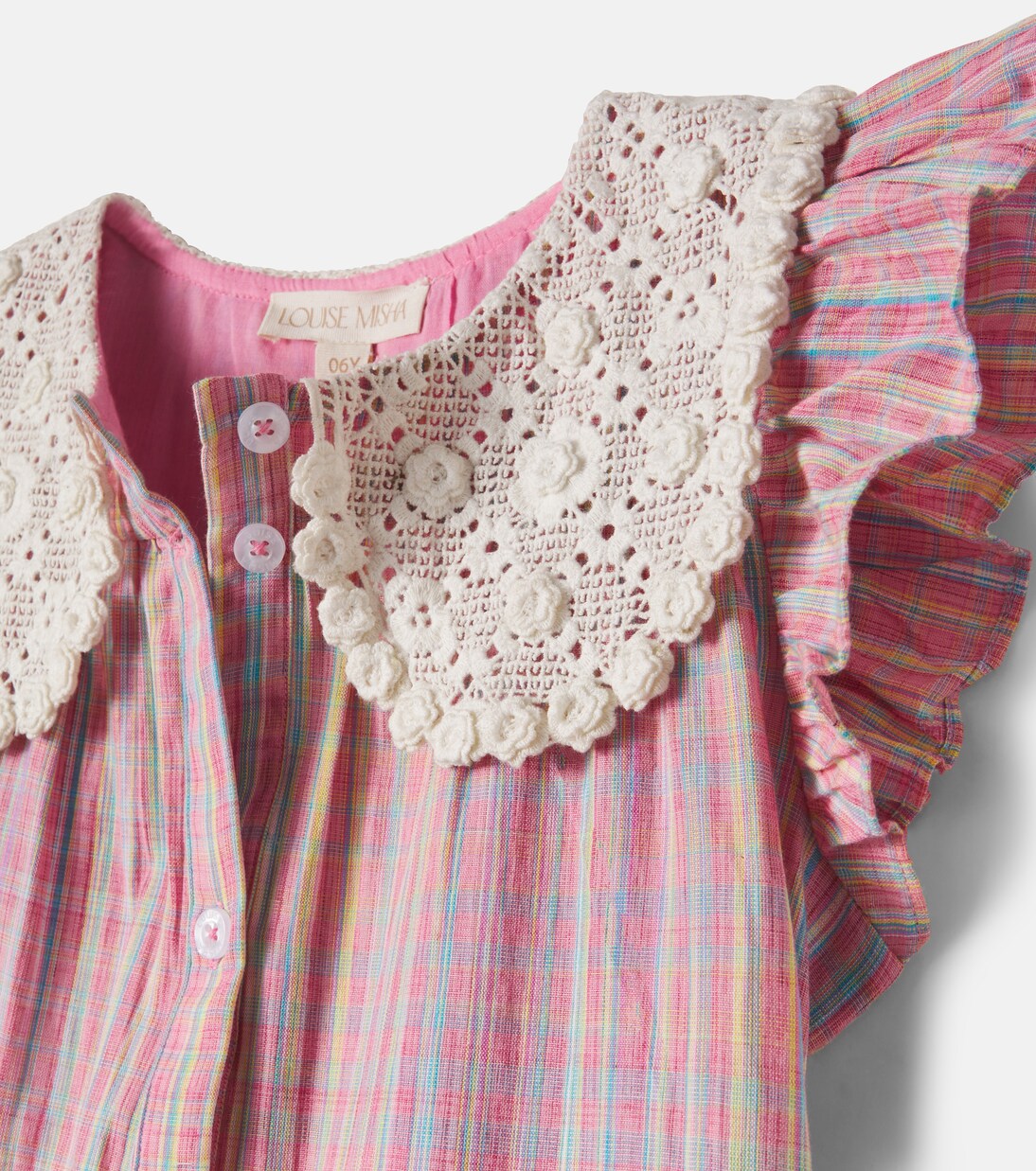 Vaina checked cotton shirt dress | Louise Misha