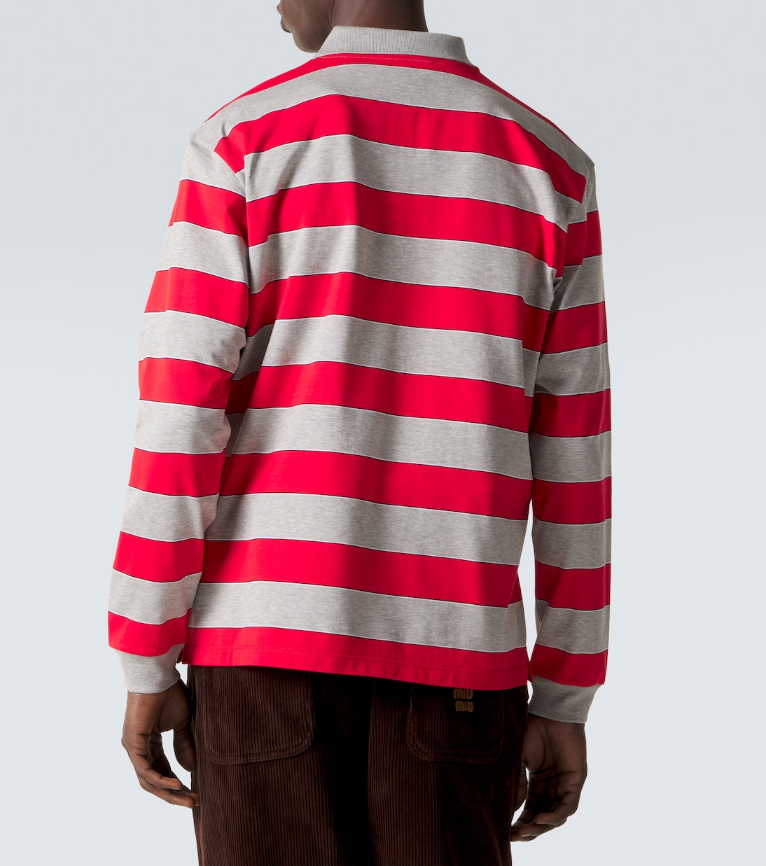 Striped cotton jersey polo shirt | Miu Miu