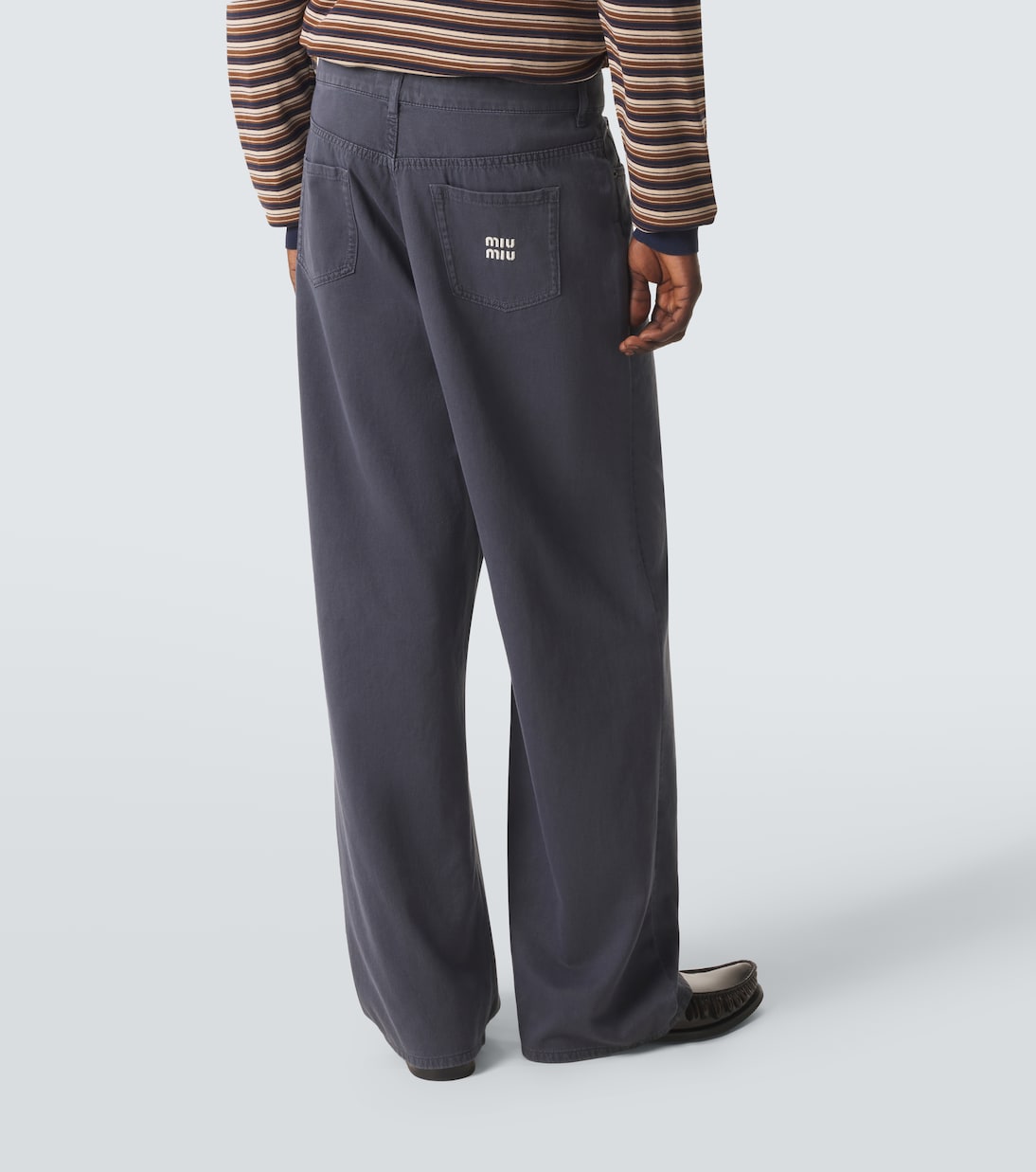 Embroidered wide-leg jeans | Miu Miu