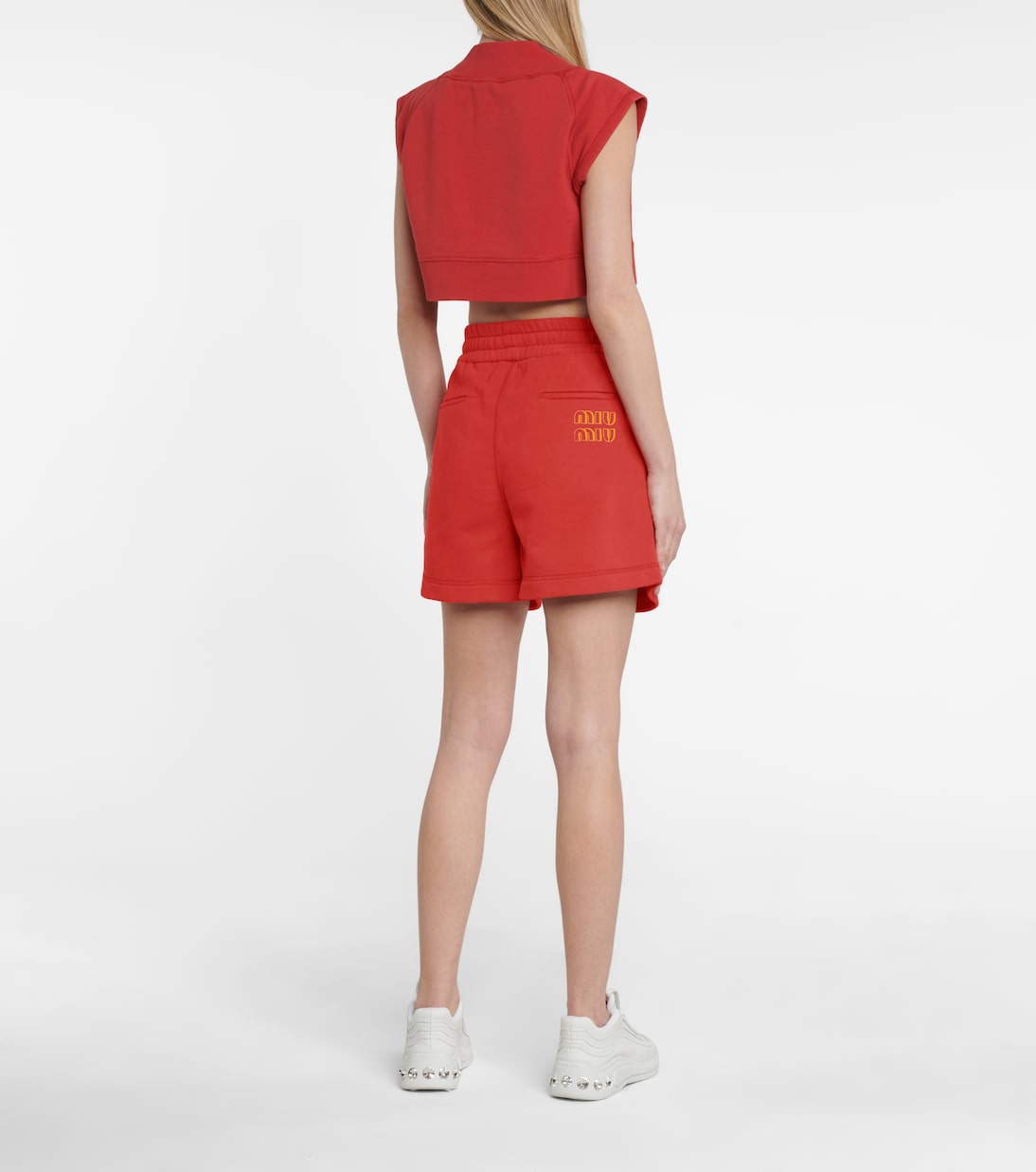 Drawstring cotton shorts | Miu Miu