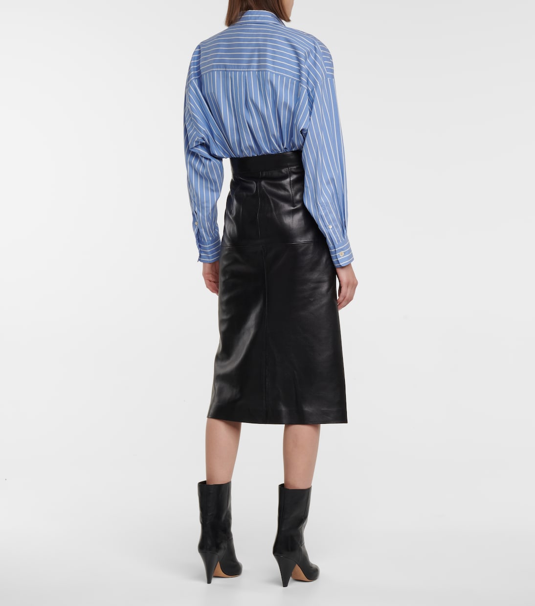 Blehor high-rise leather midi skirt | Isabel Marant
