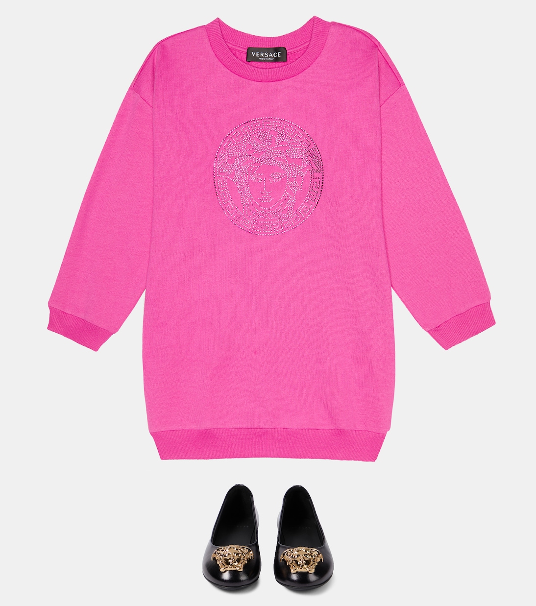 Medusa cotton sweatshirt dress | Versace Kids