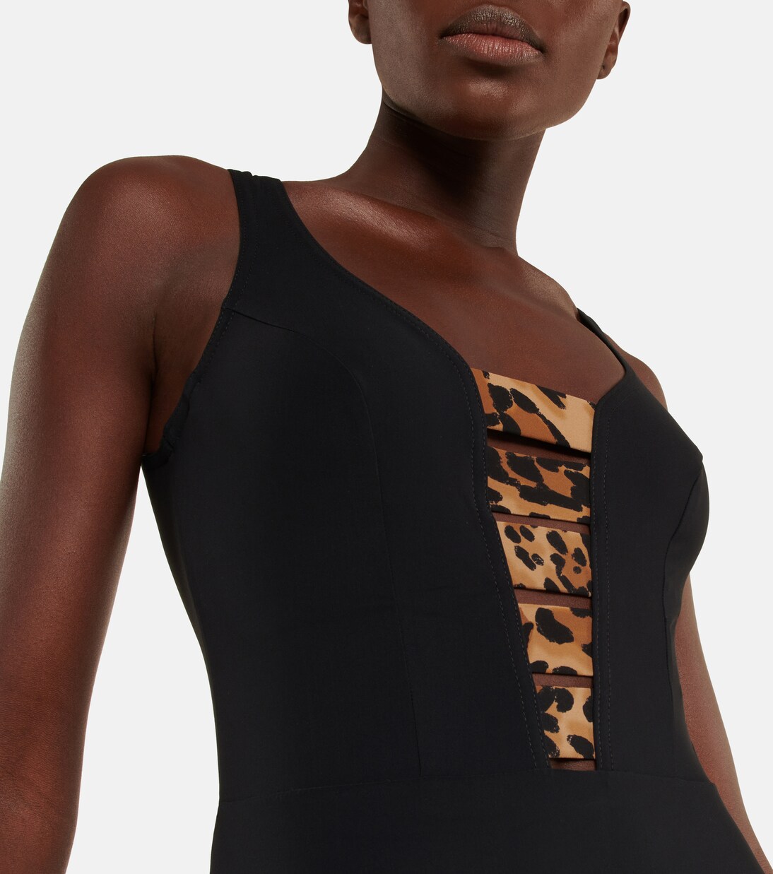 Leopard-print strap-detail swimsuit | Karla Colletto