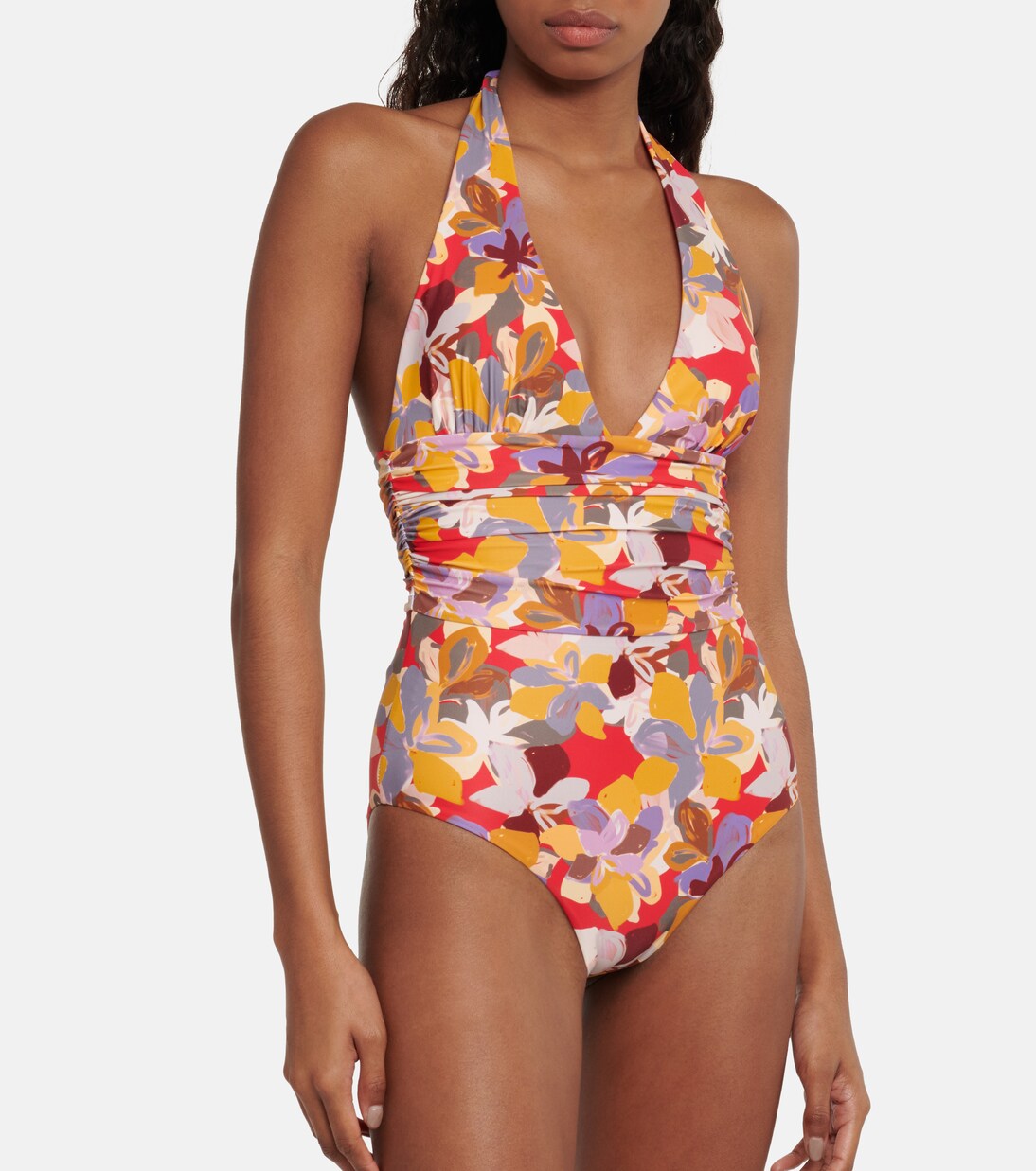 Santiago printed halterneck swimsuit | Rebecca Vallance