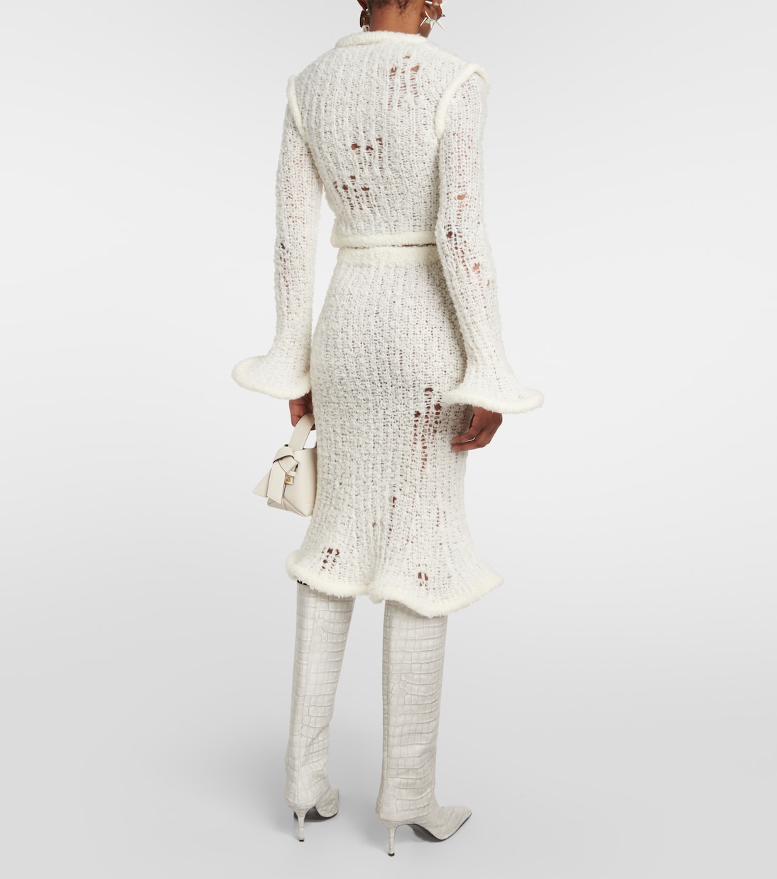 Jupe midi en laine mélangée | Acne Studios
