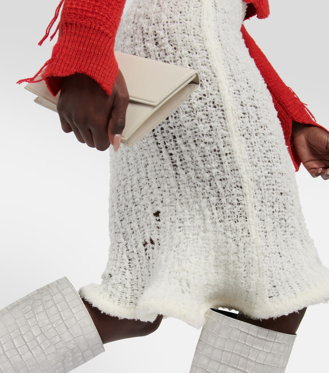 Jupe midi en laine mélangée | Acne Studios