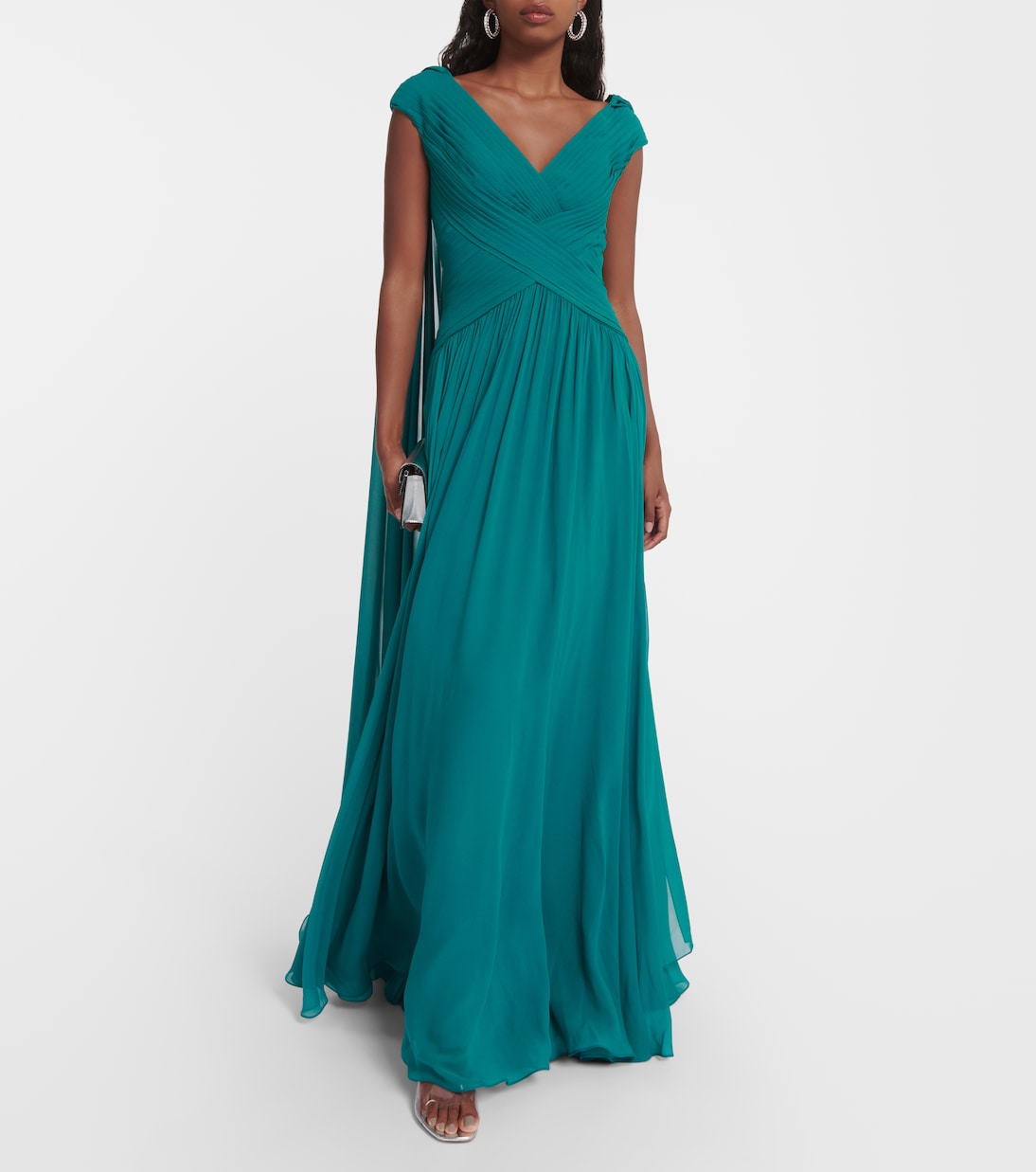 Caped silk-blend gown | Elie Saab