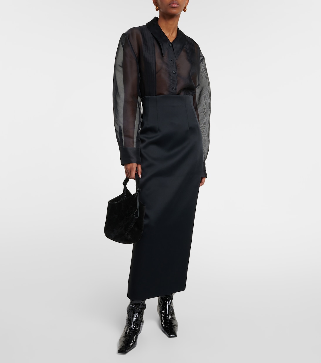 Jupe crayon Loxley en satin | Khaite