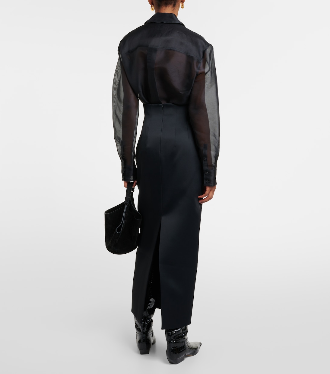 Jupe crayon Loxley en satin | Khaite